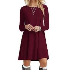 Burgundy long sleeve dress
